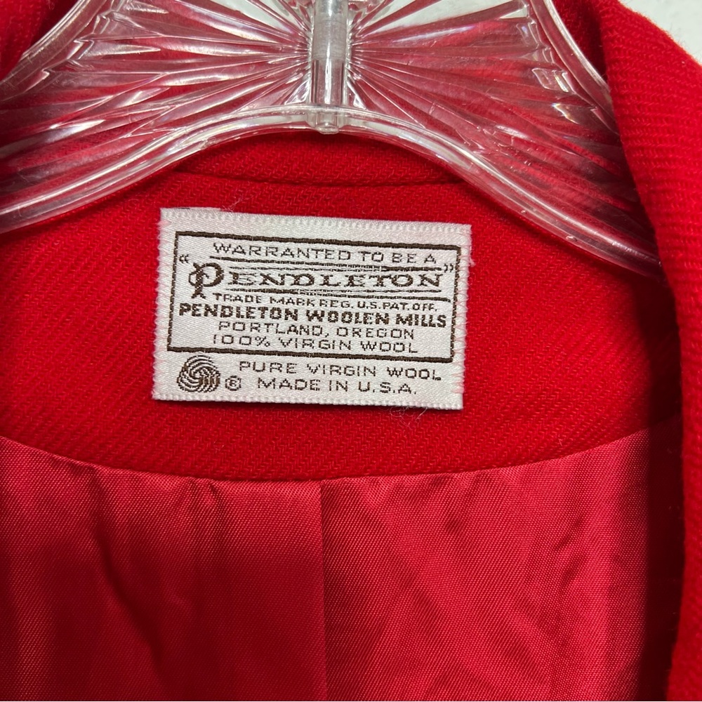 Pendleton Red 100% Wool Blazer Jacket - image 10